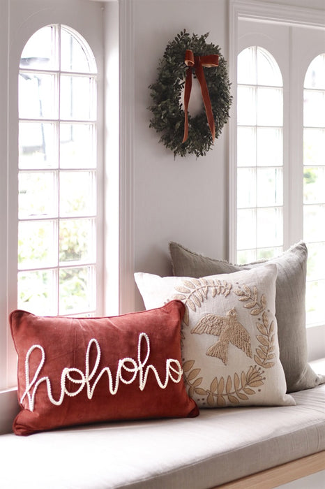 Ho Ho Ho Velvet Pillow