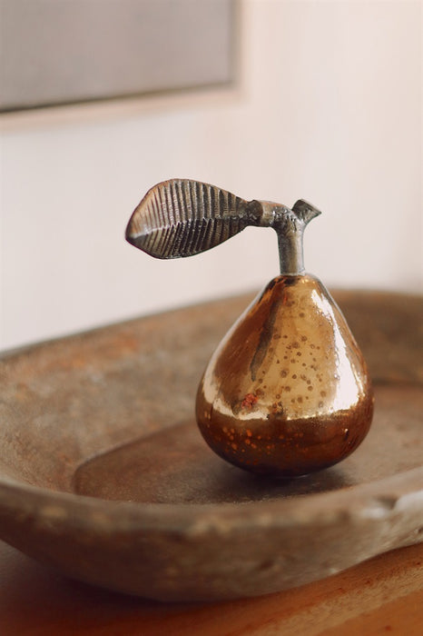 Decorative Glass Pear, Bronze