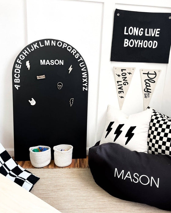 Magic Playwall - Arch Magnetic Wall Decal for Kids: Stone Grey