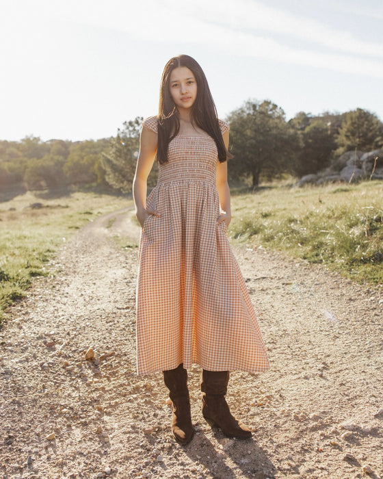 Teen Jess Dress Fawn Gingham