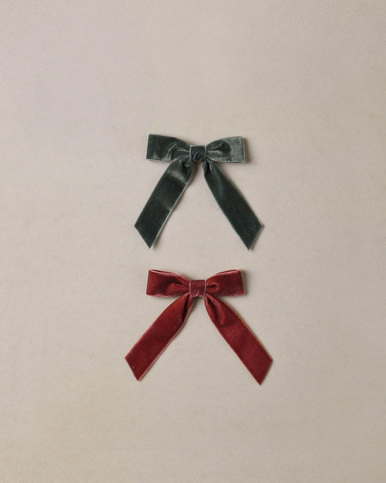 Velvet Bows Set Green, Ruby