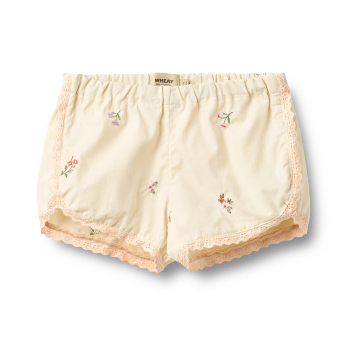 Shorts Lace Inger Ivory Embroidery Flowers