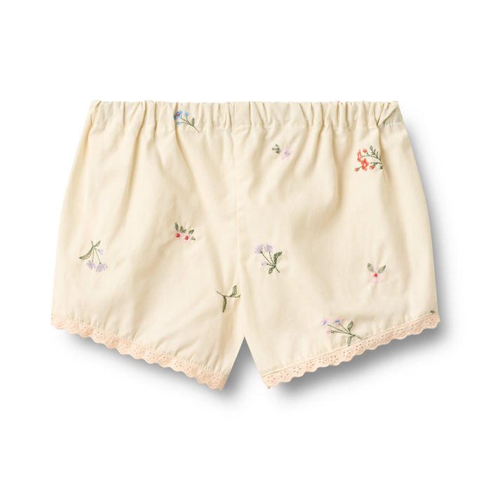 Shorts Lace Inger Ivory Embroidery Flowers