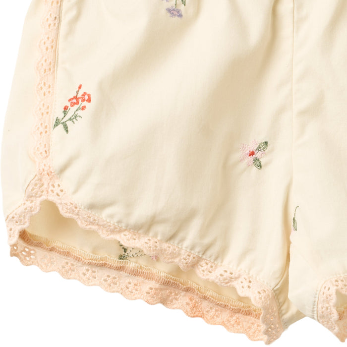Shorts Lace Inger Ivory Embroidery Flowers