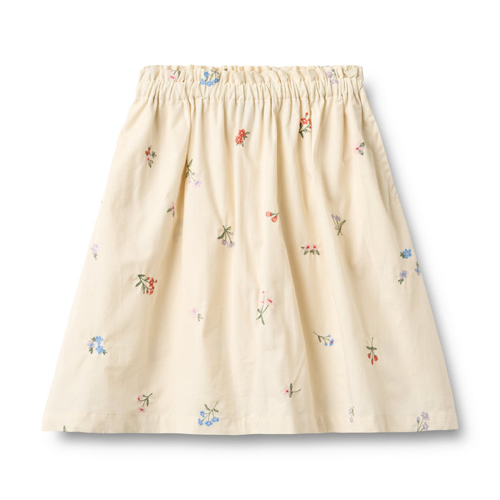 Skirt Nora Ivory Embroidery Flowers