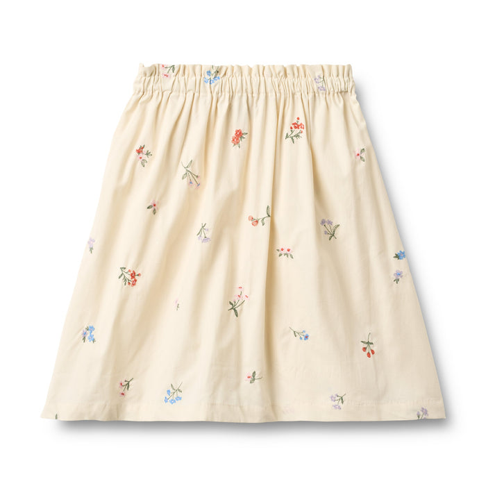 Skirt Nora Ivory Embroidery Flowers