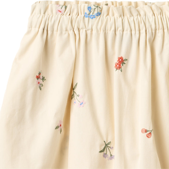 Skirt Nora Ivory Embroidery Flowers