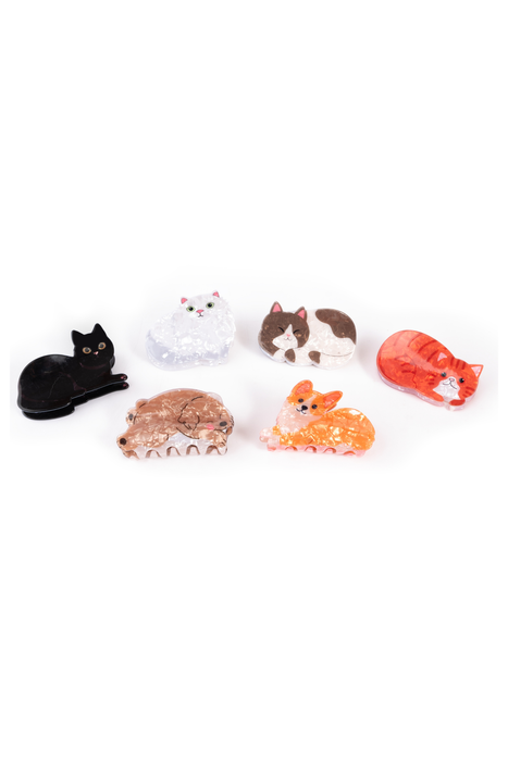 Raining Cats And Dogs Claw Clips , 6pcs
