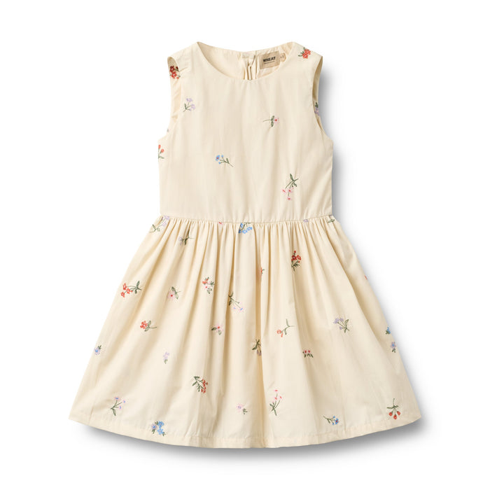 Dress Thelma Ivory Embroidery Flowers