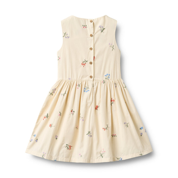 Dress Thelma Ivory Embroidery Flowers