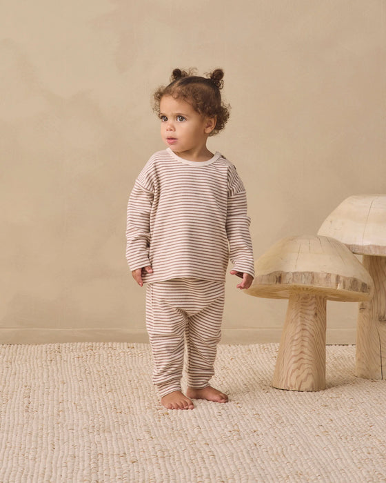Drawstring Pant Cocoa Microstripe