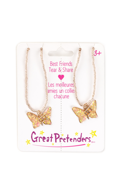 Bff Butterfly Share & Tear Necklace, 2pc