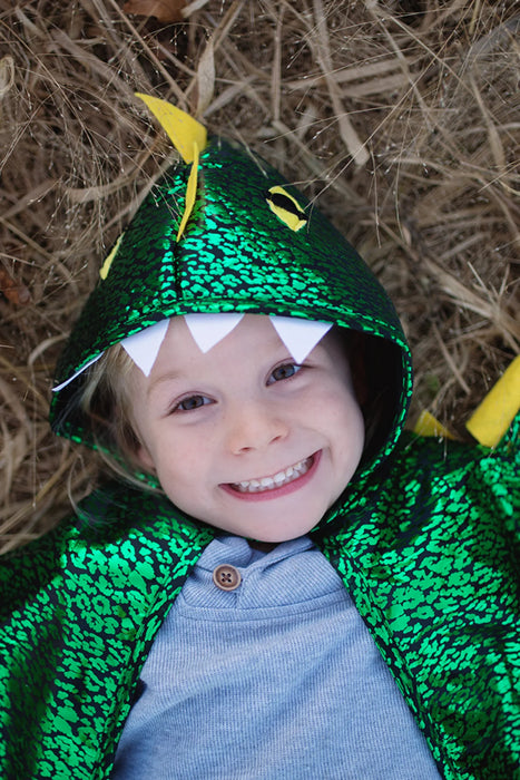 Dragon Toddler Cape - Green Metallic