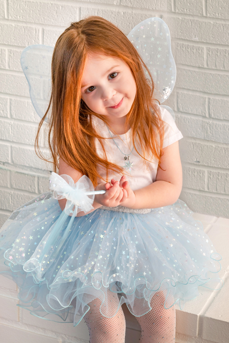 Iridescent Celestial Fairy Wings, Tutu, & Wand Set