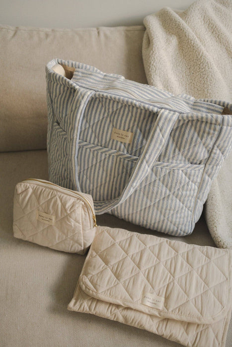 Organic cotton diaper bag - Striped collection: Yellow