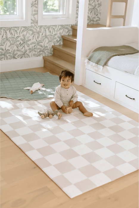 Padded Play Mat - Checkers & Herringbone
