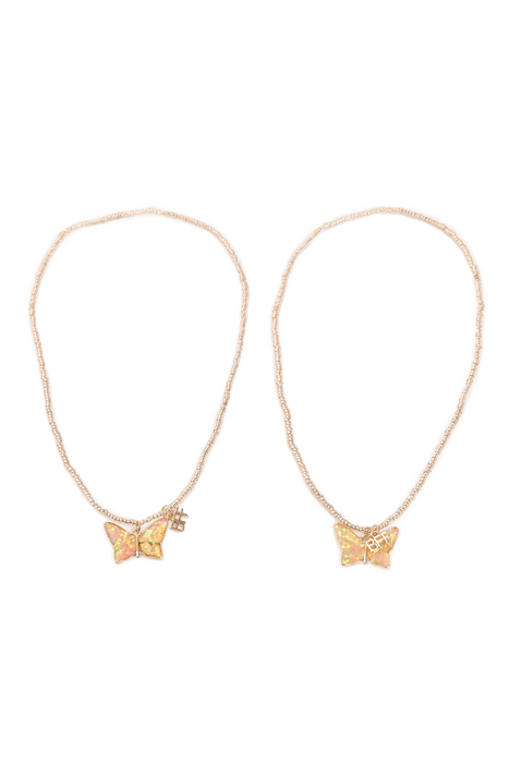 Bff Butterfly Share & Tear Necklace, 2pc