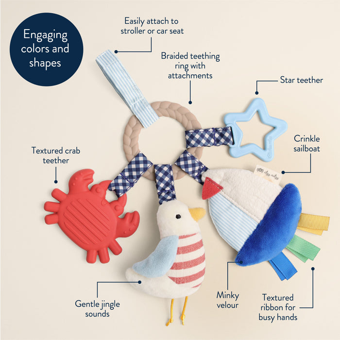 Bitzy Busy Ring™ Teething Activity Toy - Nautical