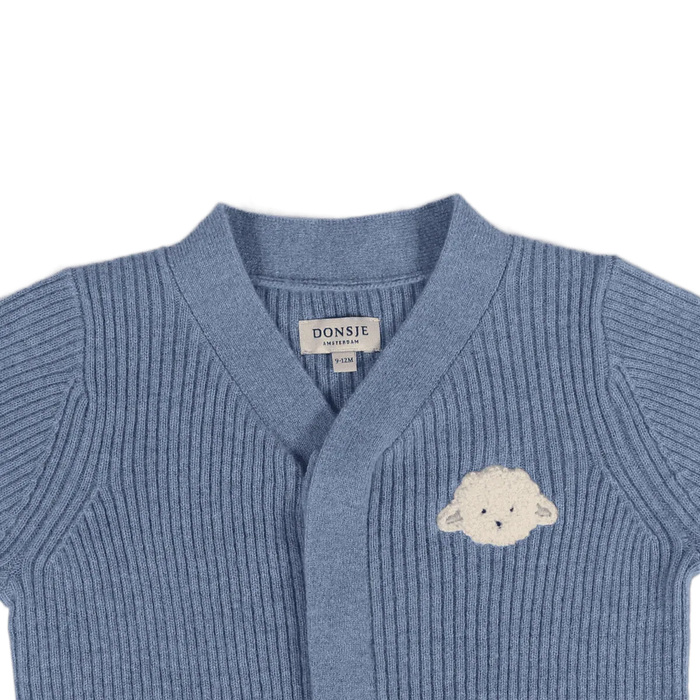 Fennie Merino Wool Cardigan | Lammy | Vintage Blue Melange