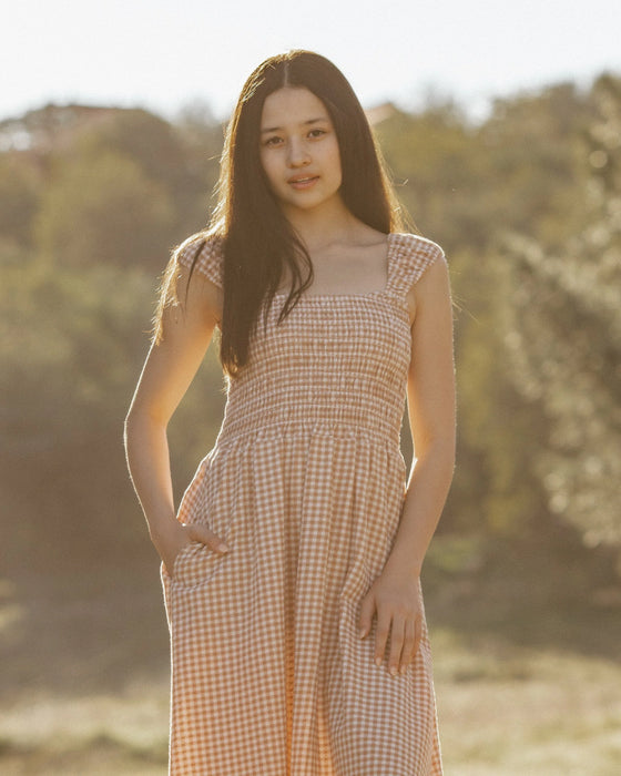 Teen Jess Dress Fawn Gingham
