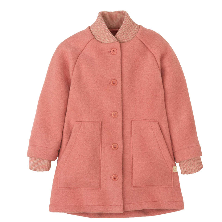Children's Boiled Wool Coat - Soft Pink