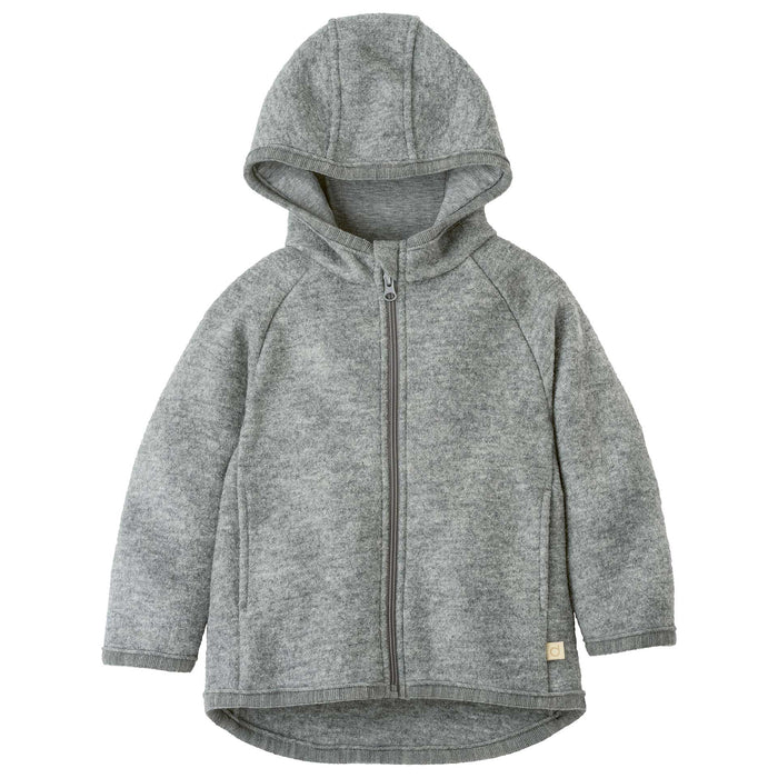 Boiled Wool Zip Jacket - Grey