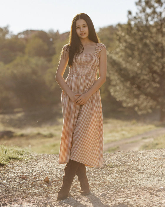 Teen Jess Dress Fawn Gingham