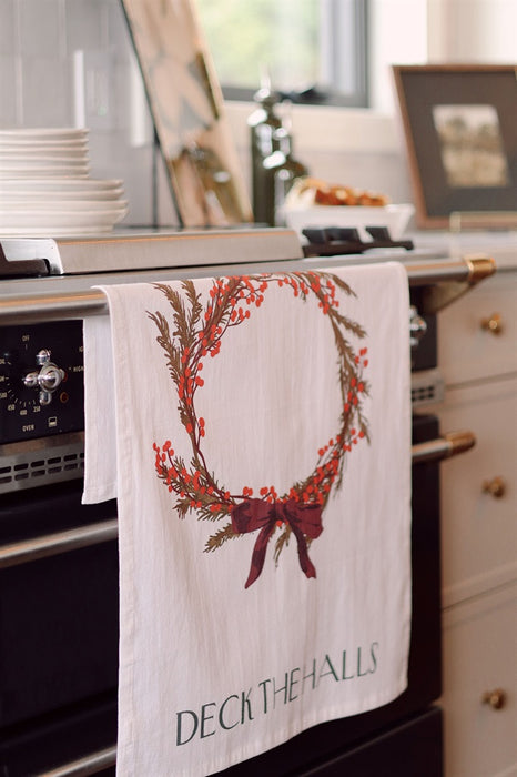 Holiday Wreaths Flour Sack Tea Towels S/2