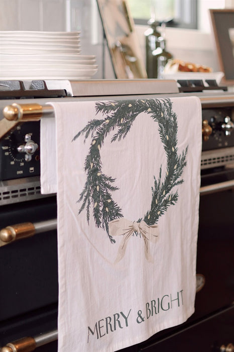 Holiday Wreaths Flour Sack Tea Towels S/2