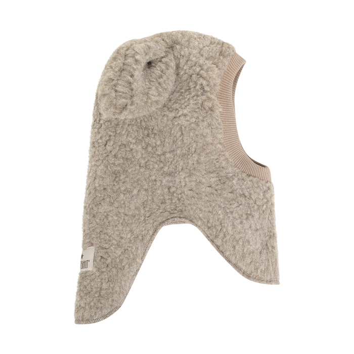 Balaclava Ears Wool Teddy - camel melange