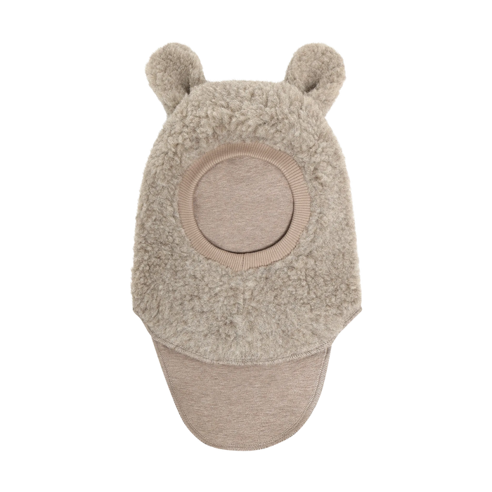 Balaclava Ears Wool Teddy - camel melange