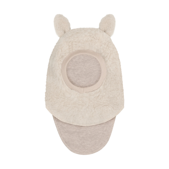 Balaclava Ears Wool Teddy - cement