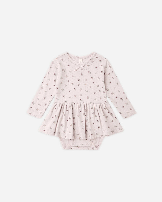 Pointelle Skirted Bodysuit Heart Ditsy