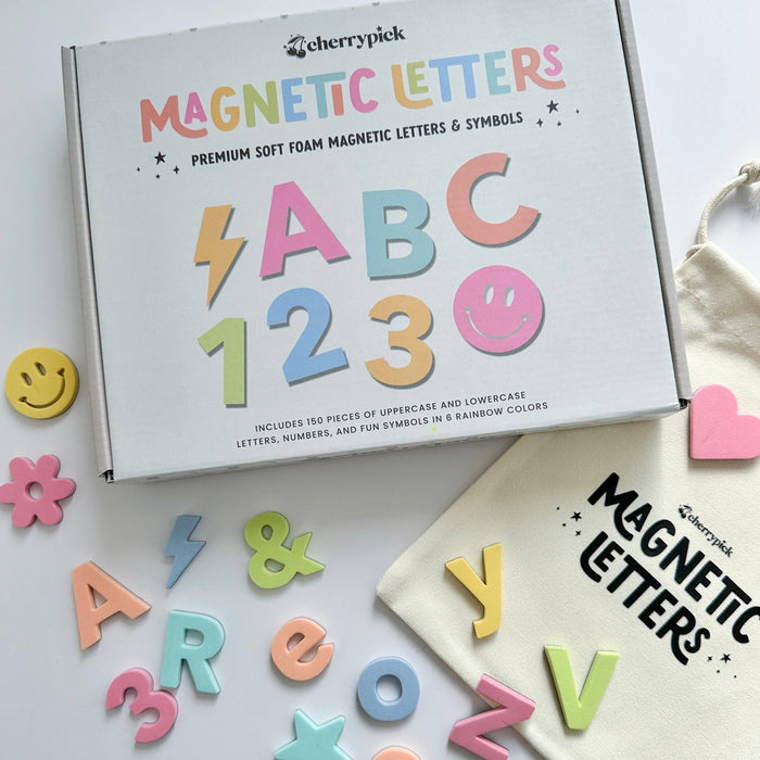 Soft Foam Magnetic Letters & Symbols 150pc Set: Pastel Rainbow