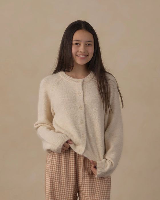 Teen Wide Leg Pant Fawn Gingham