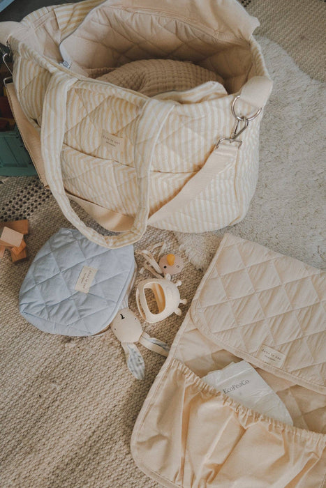 Organic cotton diaper bag - Striped collection: Yellow
