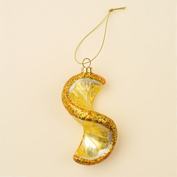 Lemon Twist Glass Holiday Ornament