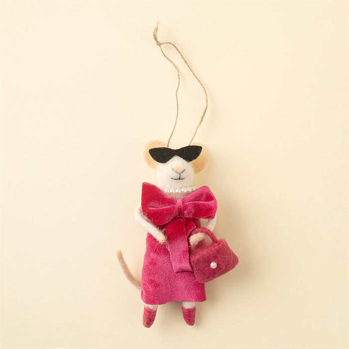 Elegant Ellie Mouse Holiday Ornament