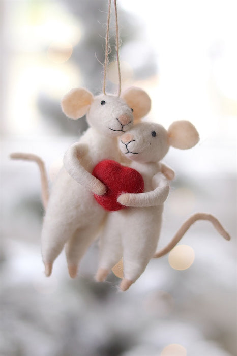 Sweetheart Mice Holiday Ornament