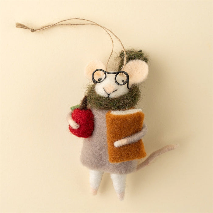 Teacher Tilda Mouse Holiday Ornament