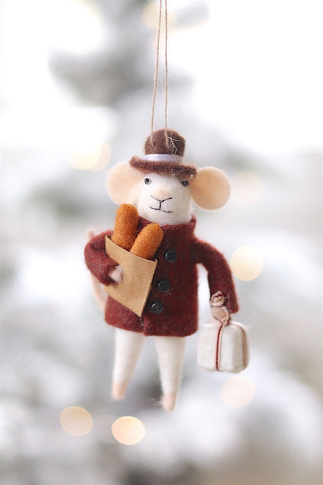 Baguette Benoit Mouse Holiday Ornament