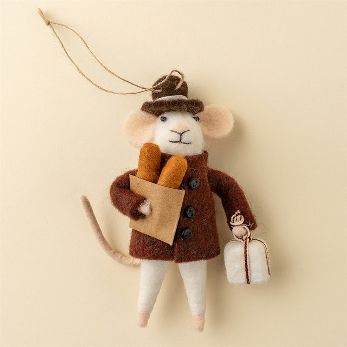 Baguette Benoit Mouse Holiday Ornament