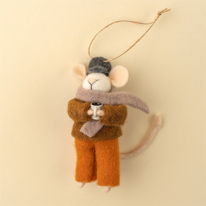 Cappuccino Carl Mouse Holiday Ornament