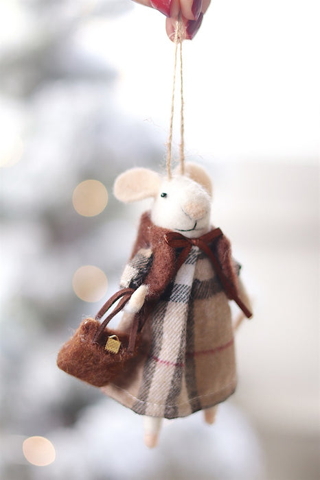 Tartan Tessa Mouse Holiday Ornament
