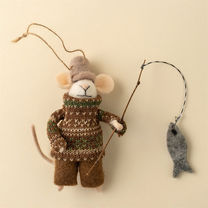Fisherman Frank Mouse Holiday Ornament