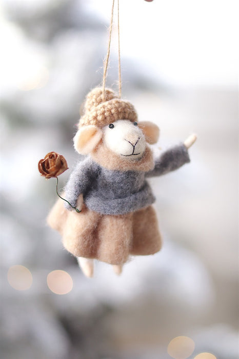 Gilded Rose Greta Mouse Holiday Ornament