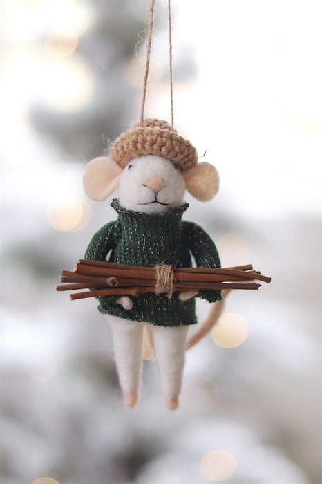 Woodland Wyatt Mouse Holiday Ornament
