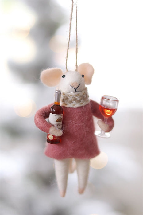 Merlot Millie Mouse Holiday Ornament