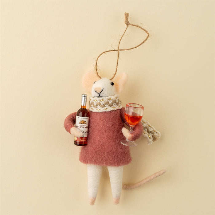 Merlot Millie Mouse Holiday Ornament