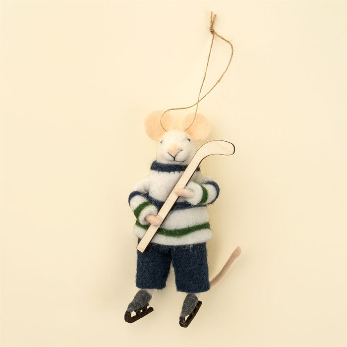 Hockey Hal Mouse Holiday Ornament